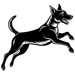 A dog jump silhouette vector