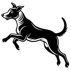A dog jump silhouette vector