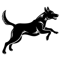 A dog jump silhouette vector