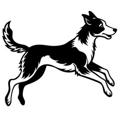 A dog jump silhouette vector