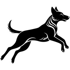 A dog jump silhouette vector