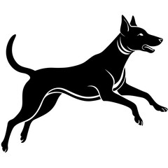 A dog jump silhouette vector