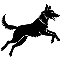 A dog jump silhouette vector