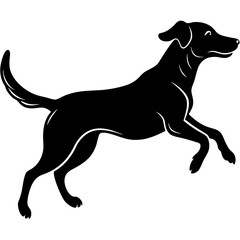 A dog jump silhouette vector