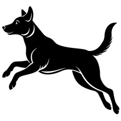 A dog jump silhouette vector