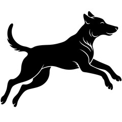 A dog jump silhouette vector