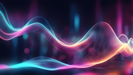 Fototapeta premium A colorful wave with a blue and purple background