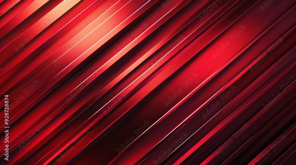 Poster abstract red diagonal geometric shapes with shadow lines. modern curves design element. perfect for 