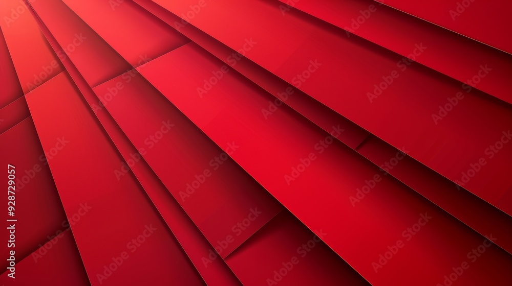 Poster abstract red diagonal geometric shapes with shadow lines. modern curves design element. perfect for 