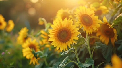 Obraz premium Ornamental sunflower flowers growing in a home garden
