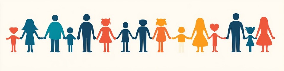 Family with parent father and mother and child icon set.  symbol illustration, Generative AI