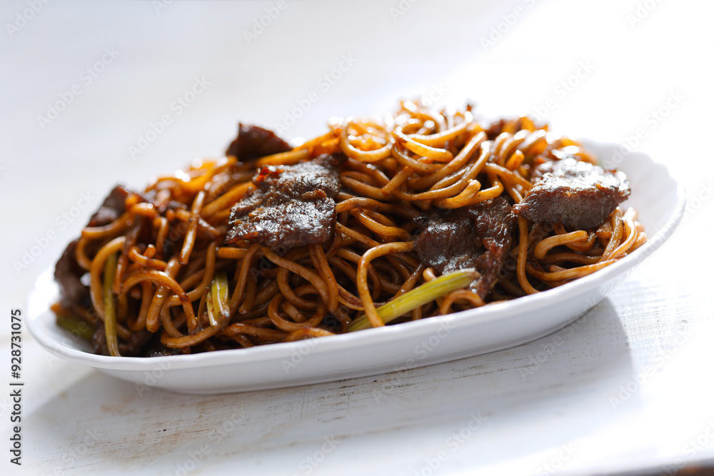 Canvas Prints chinese beef fried noodle