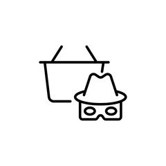 Private shop outline icons, minimalist vector illustration ,simple transparent graphic element .Isolated on white background