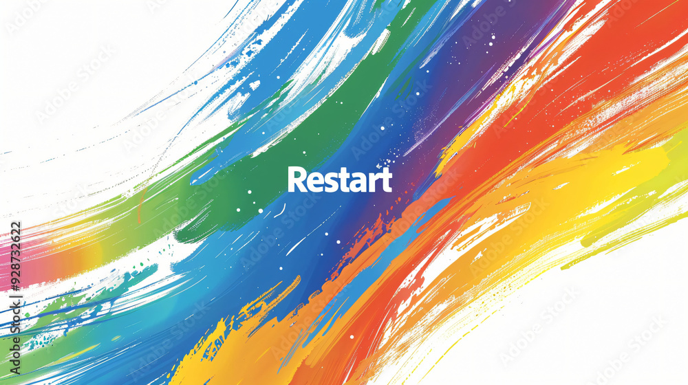 Aufkleber vibrant and dynamic paint strokes in a variety of colors, representing a new beginning