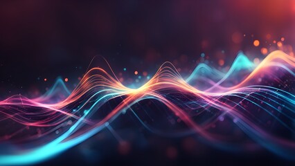 A colorful wave of sound is displayed on a dark background