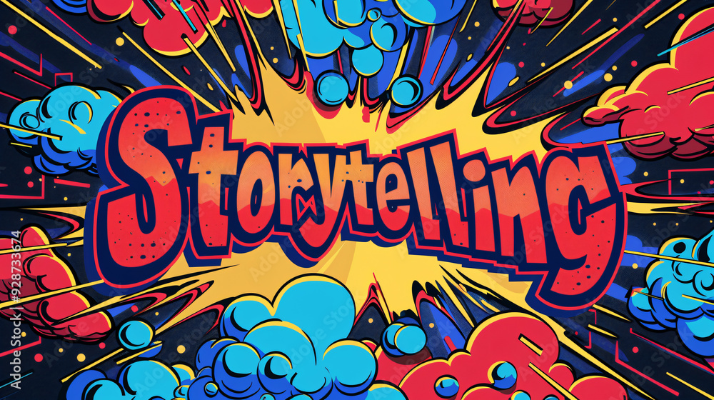 Poster exciting comic burst creates a retro-modern blend to enhance storytelling, adding creativity and fun