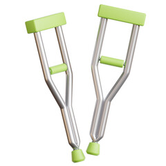 3d rendering of crutches, healthcare concept