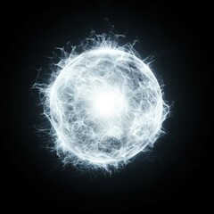 Glowing orb in dark space