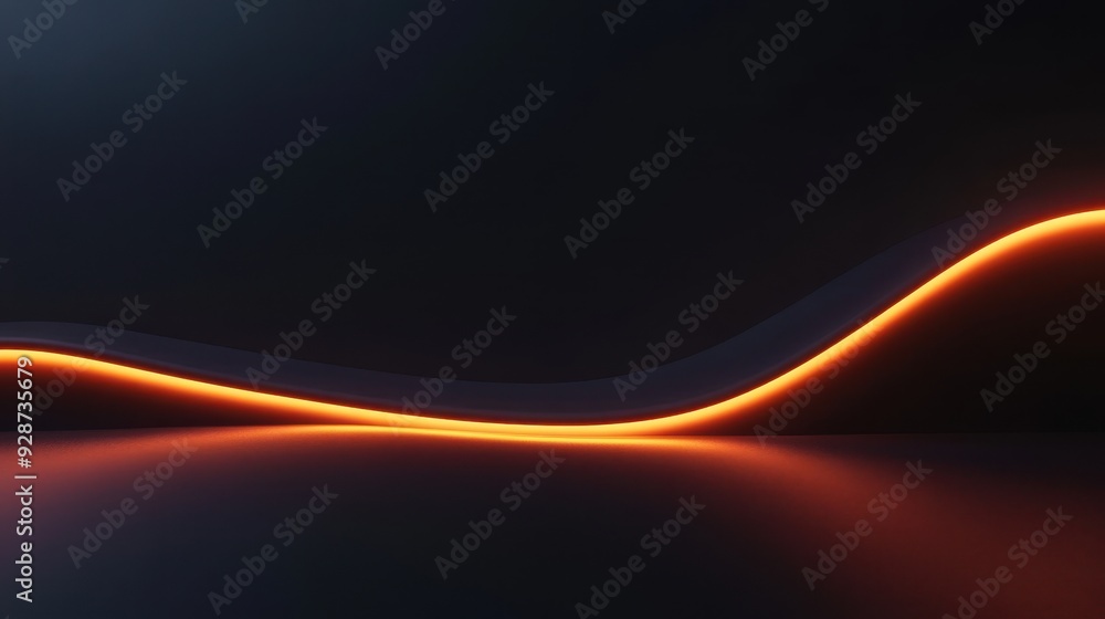 Poster a smooth, glowing orange line against a dark background, creating a modern and sleek visual effect.