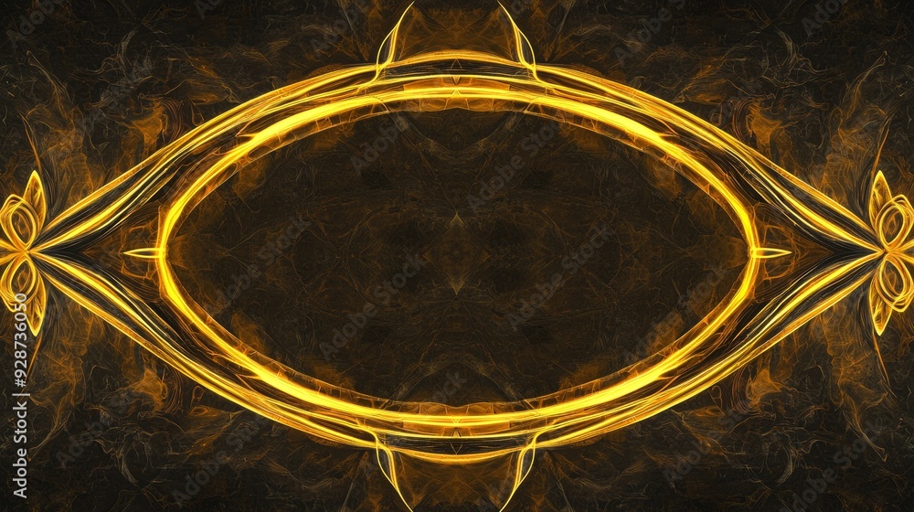 Aufkleber a three-dimensional rendering of an empty dark corridor illuminated by neon arches
