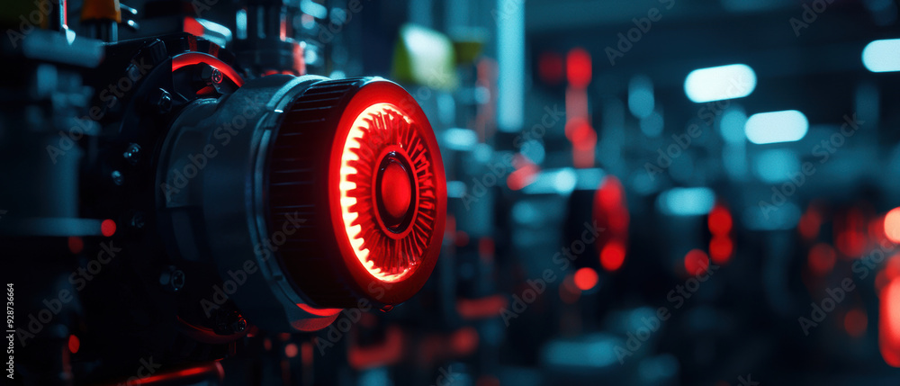 Poster a red button with a black background