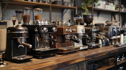 Describe the nostalgia of using a vintage coffee machine from the mid-20th century. Write about its retro design, manual lever operation, and the rich, earthy flavor of espresso it produces.