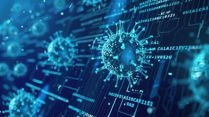 Digital Representation of a Virus on a Circuit Board