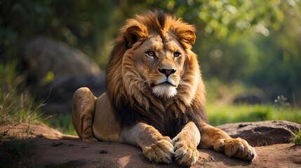 Fototapeta premium lion in the grass