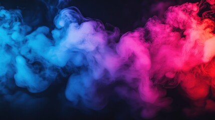 Fototapeta premium Blue and Red Smoke Swirling Together Against a Dark Background