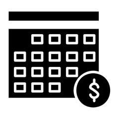 Calendar Payment Glyph Icon