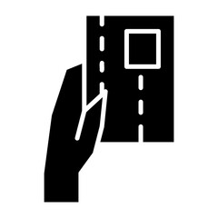 Hand Holding a Passport Glyph Icon