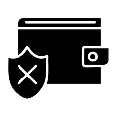 No Wallet Protection Glyph Icon