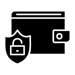 Wallet Security Glyph Icon