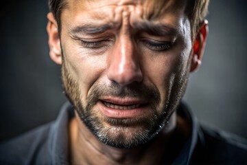 An emotional man, a man crying