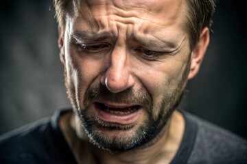 An emotional man, a man crying