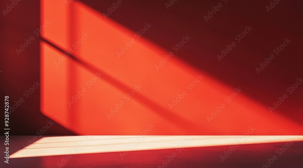 Poster a striking play of deep red light and captivating shadows effectively creates a dramatic and intense