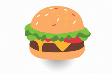  Burger illustration design flat vector 