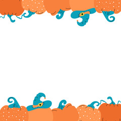 Halloween frame, vector cartoon illustration