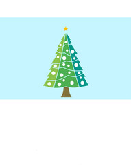 christmas card with christmas tree design vector