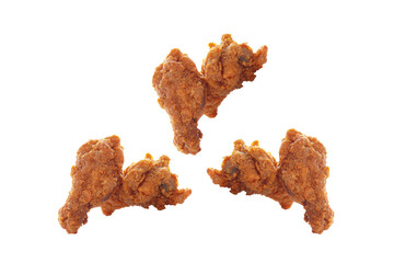 Crispy fried chicken. Food on a white background.