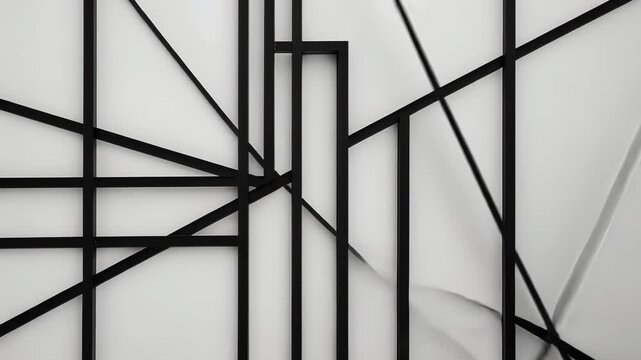 black and white abstract linart motion graphic animation