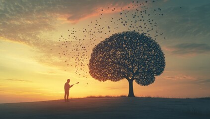 A serene image depicting a mentor providing guidance and support, symbolizing mental healthcare and personal growth. The setting is calm, fostering a sense of trust and well-being
