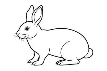 rabbit line art vector silhouette illustration.