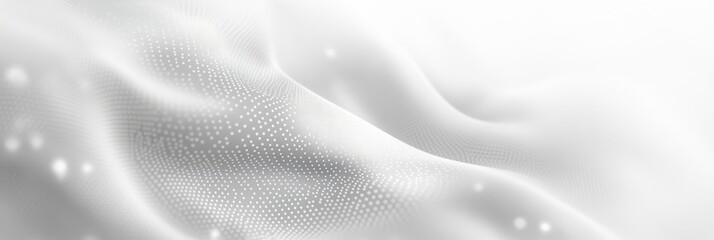 Obraz premium A serene white fabric gracefully flowing, illuminated by soft light to create a tranquil atmosphere.