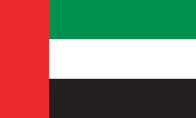 The national flag of the United Arab Emirates, UAE, Dubai, and Abu Dhabi official colors flag background, vector illustration
