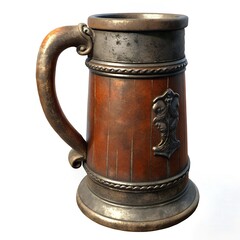 wooden with the addition of metal antique mug for beer or ale