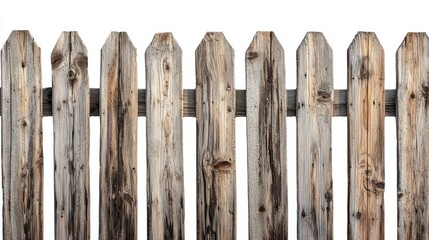 Weathered Wooden Fence with Vertical Slats