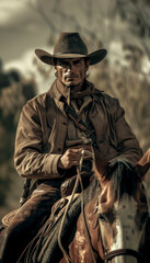 Fototapeta premium Traditional Argentine Gaucho on Horseback 
