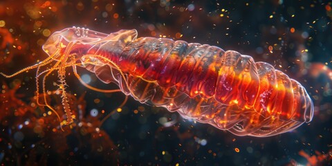 Bloodybelly comb jelly Lampocteis cruentiventer in detail