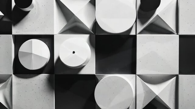 black and white basic shapes motion design animation